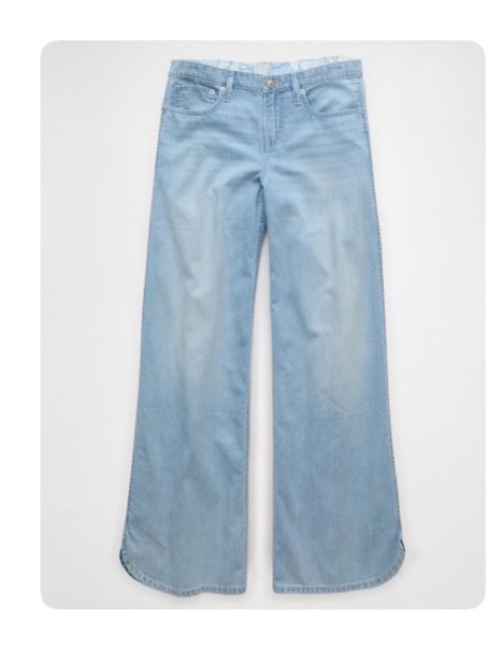 AE American Eagle Low Rise Beach Baggy Jeans Extra Small Light Wash